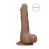 RealRock Dildo 17cm - levensecht en met ballen - donker natuurkleur