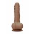 RealRock Dildo 17cm - levensecht en met ballen - donker natuurkleur