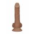 RealRock Dildo 17cm - levensecht en met ballen - donker natuurkleur