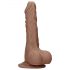 RealRock Dildo 17cm - levensecht en met ballen - donker natuurkleur