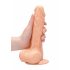 RealRock Dong 8 - levensechte dildo met ballen (20cm) - natuurlijk