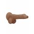 RealRock Dong 8 - levensechte dildo met ballen (20cm) - donker natuurkleur