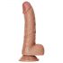 RealRock - zuignap dildo met ballen - 15,5cm (donker huidskleur)