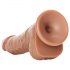 RealRock - zuignap dildo met ballen - 15,5cm (donker huidskleur)