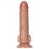 RealRock - zuignap dildo met ballen - 15,5cm (donker huidskleur)