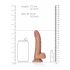 RealRock - zuignap dildo met ballen - 15,5cm (donker huidskleur)