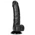 RealRock - zuignap, realistisch dildo - 15,5 cm (zwart)