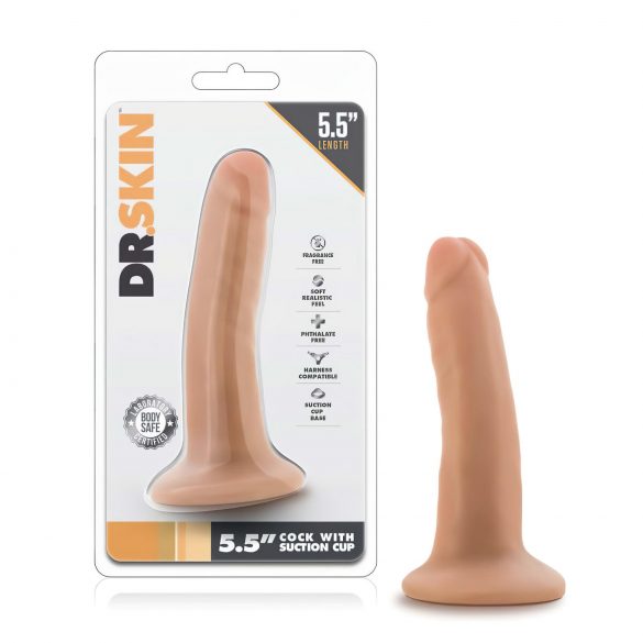 Dr. Skin - Realistische dildo met zuignap 14cm - Naturel