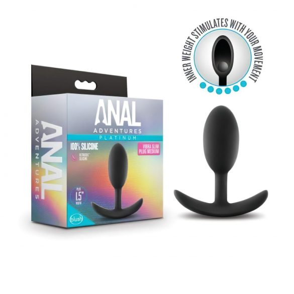 Anal Avonturen Platinum M - Medium Zwarte Anale Plug