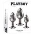 Playboy - 3-delige anale plugset (zilver)