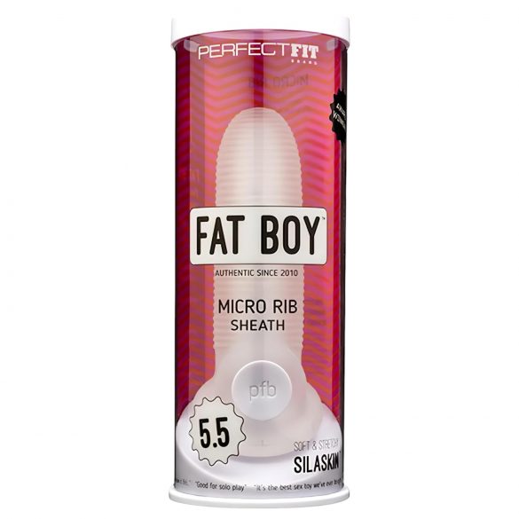 Fat Boy Micro Ribbed - penis sleeve (15cm) - melkachtig wit