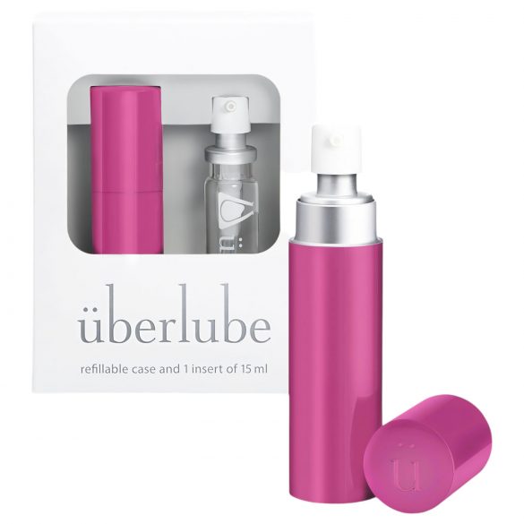 Überlube - siliconen glijmiddel met reishoes - roze (15ml)