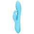 Loveline - waterdichte konijnenvibrator met clitorisstimulator (blauw)