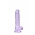 REALROCK - doorzichtige realistische dildo - paars (17 cm)