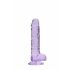 REALROCK - doorzichtige realistische dildo - paars (17 cm)