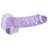 REALROCK - doorzichtige realistische dildo - paars (17 cm)