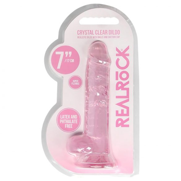 REALROCK - Realistische dildo roze transparant (17cm)