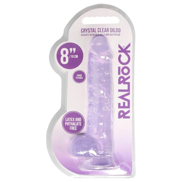 REALROCK - Doorzichtige levensechte dildo paars (19cm)