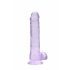 REALROCK - Doorzichtige levensechte dildo paars (19cm)