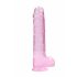 REALROCK - transparante realistische dildo - roze (22cm)