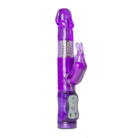 Easytoys Konijn - draaiende kralen vibrator met clitorisstimulator (paars)