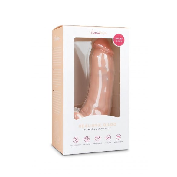 Easytoys - zuignap dildo met ballen (20cm) - natuur