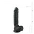 Easytoys - Zuignap dildo met ballen (22,5cm) - zwart