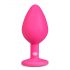 Easytoys Diamond - roze medium anaalplug met witte steen