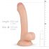 Real Fantasy Vince - lederen dildo met bal - 19,5cm (naturel)