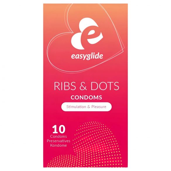 EasyGlide Ribs & Dots - geribbelde en geplaatste condooms (10 st)