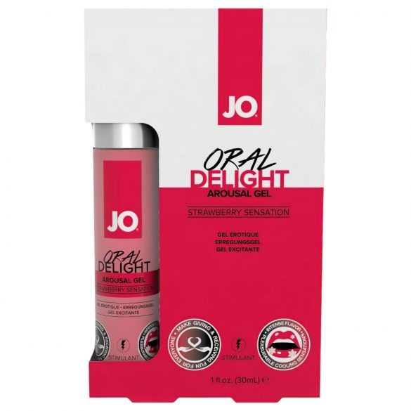 JO Oral Delight - Verfrissende, eetbare glijmiddel met aardbei (30ml)