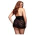 BACI Plus Size - Halter, kant babydoll - zwart (XL-XXL)