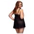 BACI Plus Size - Opengewerkte stipjes babydoll - zwart (XL-XXL)