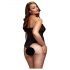 BACI Plus Size - halternek, doorzichtige body - zwart (XL-XXL)