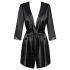 Obsessive Satinia Robe - luxe satijnen set (zwart)