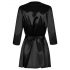 Obsessive Satinia Robe - luxe satijnen set (zwart)