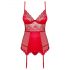 Obsessive Lovica - rode kanten jarretel set met string - L/XL