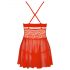 Obsessive 838-BAB-3 - pittige kanten babydoll met string (rood)