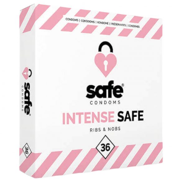 SAFE Intense - Geribbeld & gestippeld condoom (36 stuks)