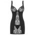 Obsessive Heartina - nachtjurk met string (zwart) - L/XL